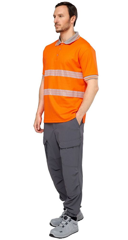 Футболка-поло сигнальная Фликер фл.-оранжевая